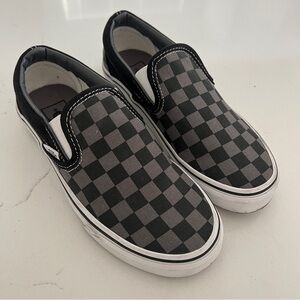 Vans Kids Checkerboard Slip-On Sneakers - Black/Gray